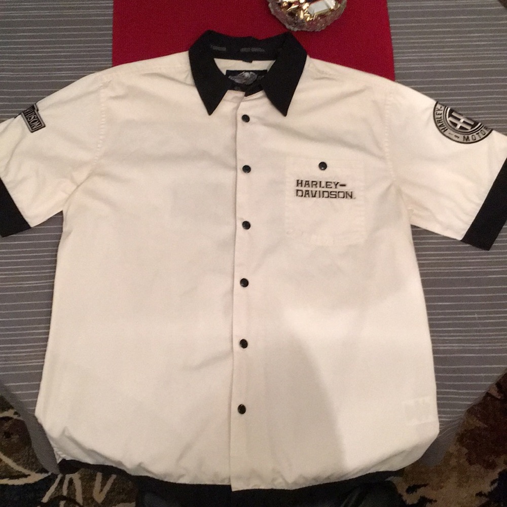 Harley-Davidson Black and White Men's Shirt